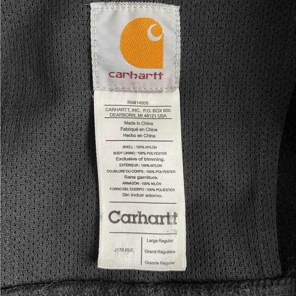 Men’s Carhartt jacket coat size Large pockets activewear utility winter black - Picture 5 of 9
